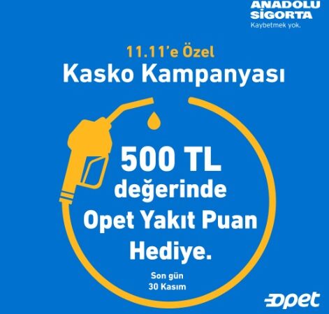 Anadolu Sigorta’dan Kasko Yaptıranlara  500 TL’lik Hediye