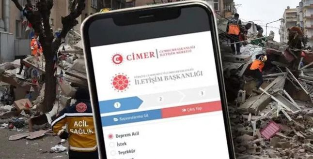 CİMER’de “Deprem acil’ başlığı kullanıma hazır